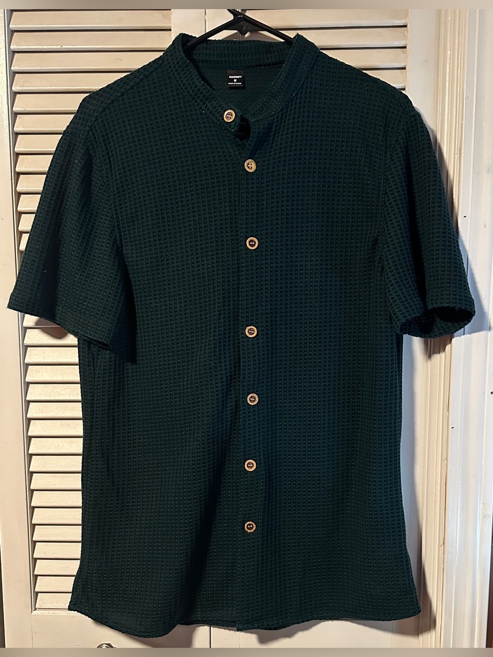 Manfinity Green Button Down Shirt Short Sleeve M